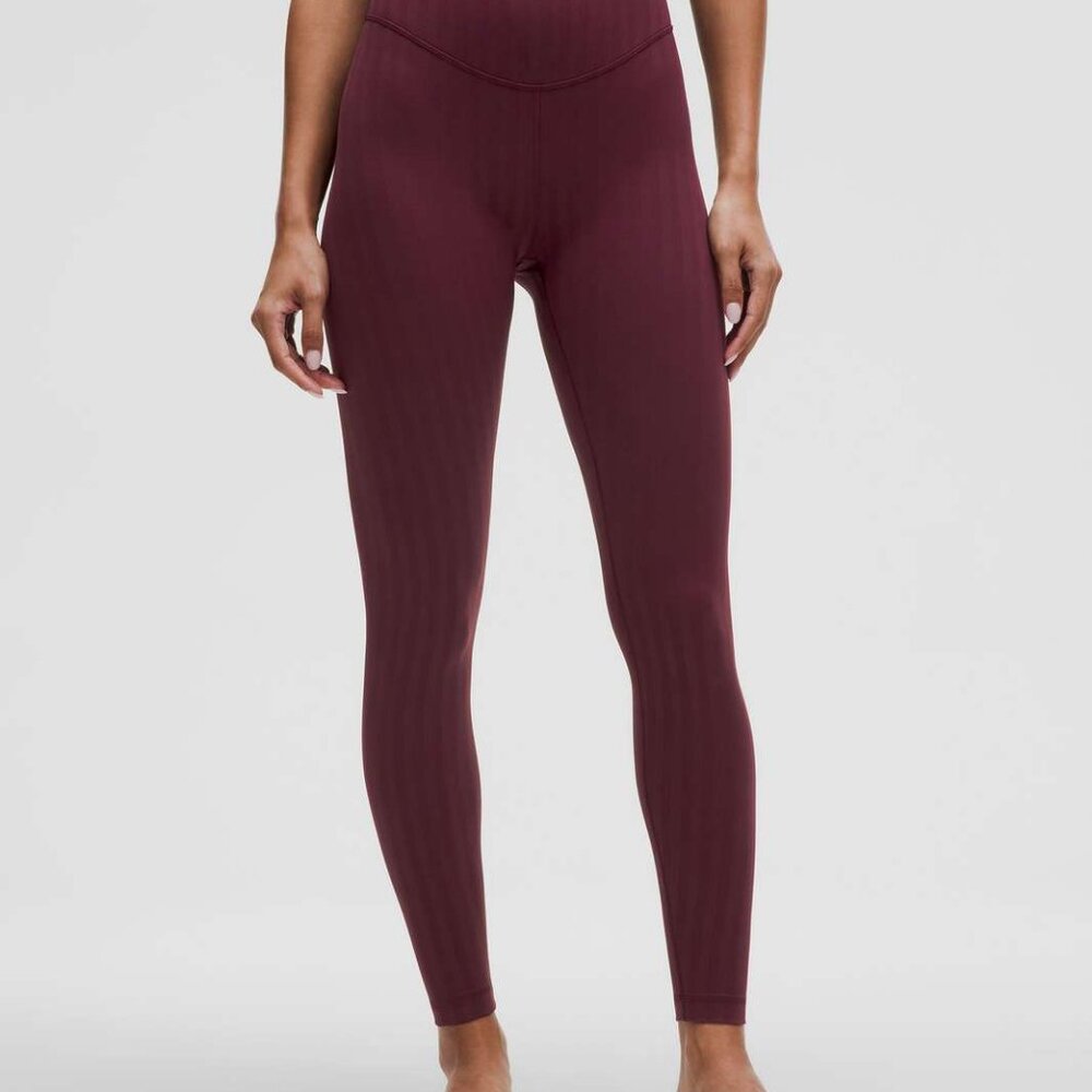 Lululemon Wunder Under High-Rise Tight 28" *Tonal Stripe Garnet size 6